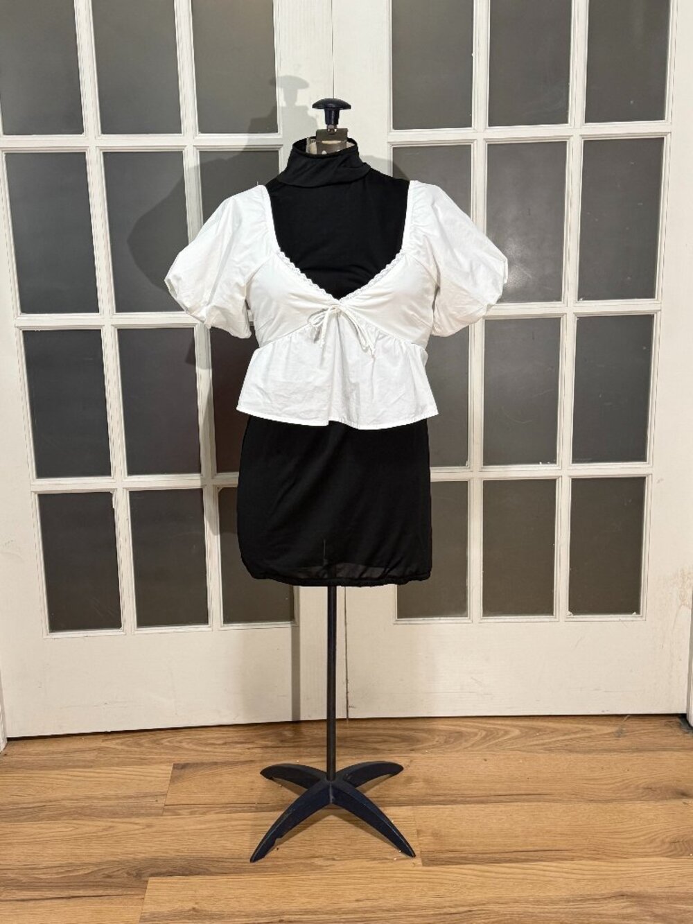 Altar'd State Cottagecore White Tie Front Peplum Top Size XS